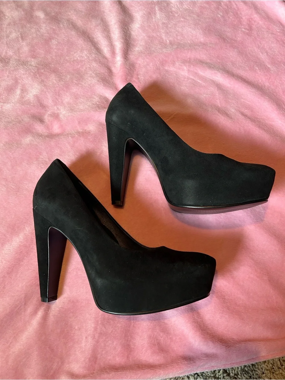 Tara Subkoff Easy Spirit Black Suede Platform Pumps - Women's Heels
